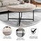 Flash Furniture Ashton 34 Round Cotton Linen Tufted Ottoman with Metal Frame, Beige Cotton Linen/Black Frame WX-TY-104-BGE-LN-BLK-GG - alternate 2